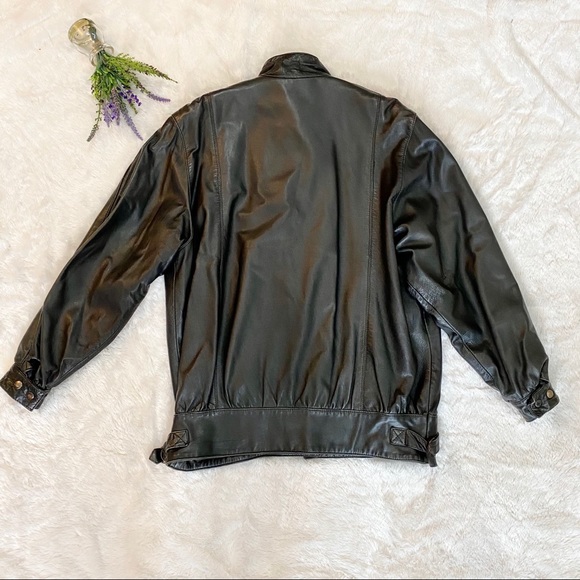 VINTAGE 80s Soft Supple Black Leather Jacket - Picture 9 of 11